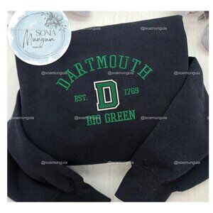 Dartmouth Big Green Est. 1769 Embroidered NCAA College Sweatshirt shirt black